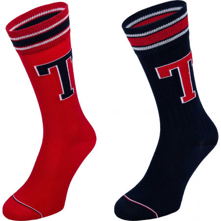 Pánské ponožky - Tommy Hilfiger MEN TH PATCH SOCK 2P - 1