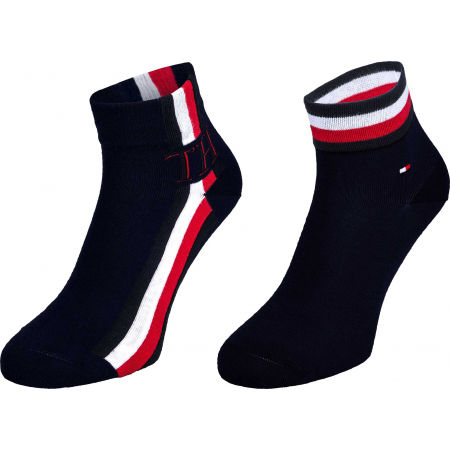 Pánské ponožky - Tommy Hilfiger MEN QUARTER 2P ICONIC STRIPE - 1