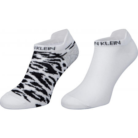 Calvin Klein WOMEN LINER 2P LEOPARD BACK TAB - Dámské ponožky