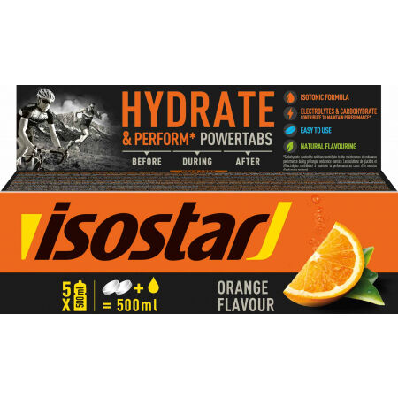 Rozpustný isotonický nápoj v tabletách - Isostar TABLETY BOX POWERTABS 120 G POMERANČ