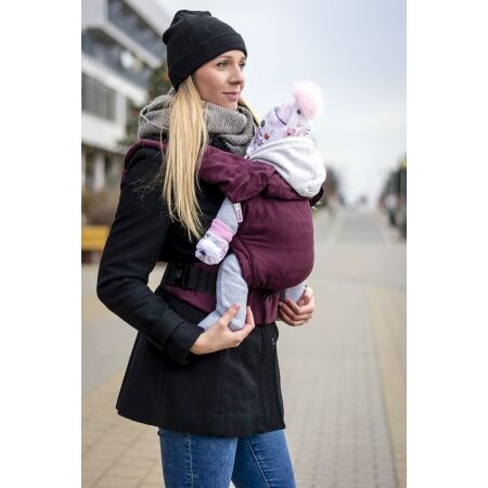 Rostoucí šátkové nosítko pro děti - MONILU UNI START LEAVES BURGUNDY - 3