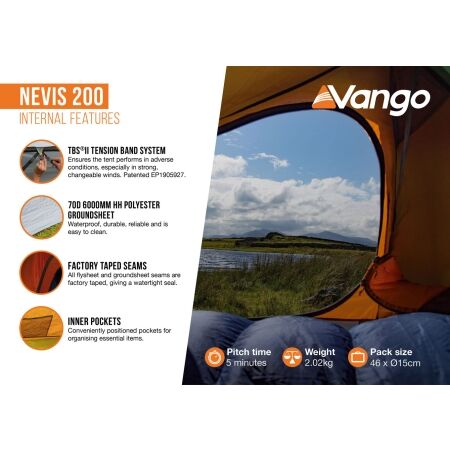 Malý trekingový stan - Vango NEVIS 200 - 4