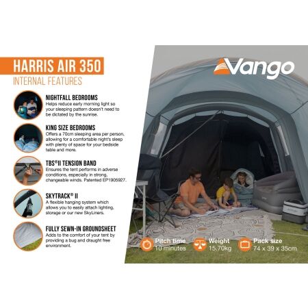 Nafukovací stan - Vango HARRIS AIR 350 - 4