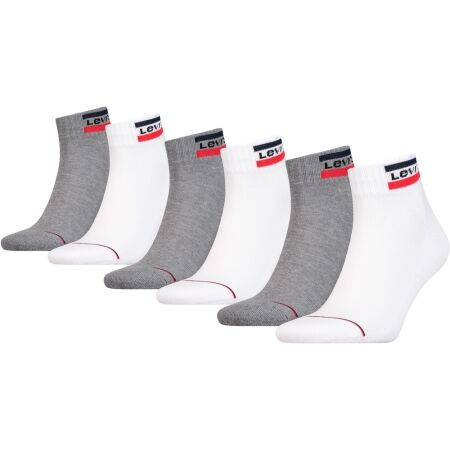 Levi's® MID CUT SPORTWEAR LOGO 6P - Unisexové ponožky