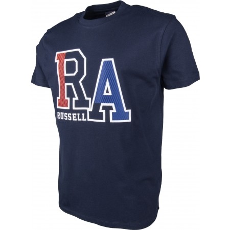 Pánské tričko - Russell Athletic S/S CREW TEE WITH LARGE RA MESH EFFECT RAISED PRINT - 2