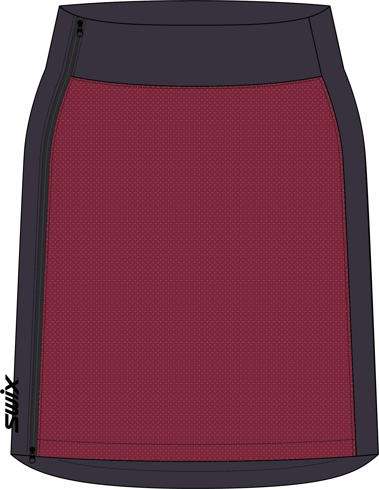 Dámská prošívaná sukně